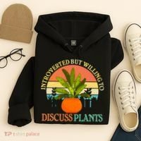 Retro Introverted But Willing To Discuss Plants Hoodie thumb 4