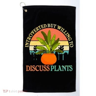 Retro Introverted But Willing To Discuss Plants Golf Towel