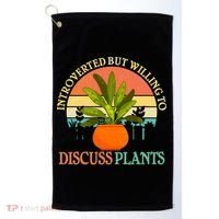 Retro Introverted But Willing To Discuss Plants Golf Towel thumb 0