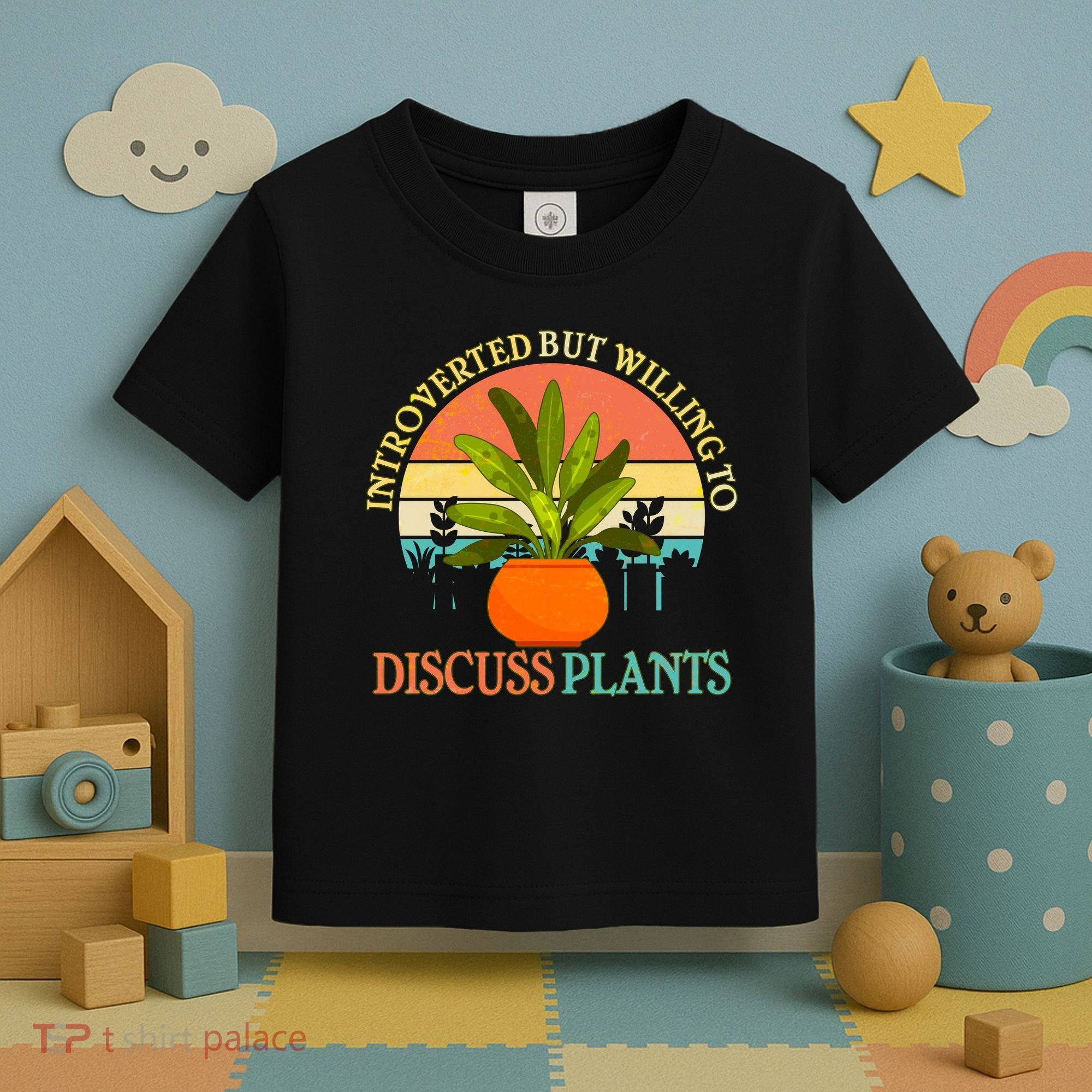 Retro Introverted But Willing To Discuss Plants Toddler T-Shirt