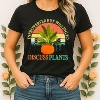 Retro Introverted But Willing To Discuss Plants Women's T-Shirt thumb 2