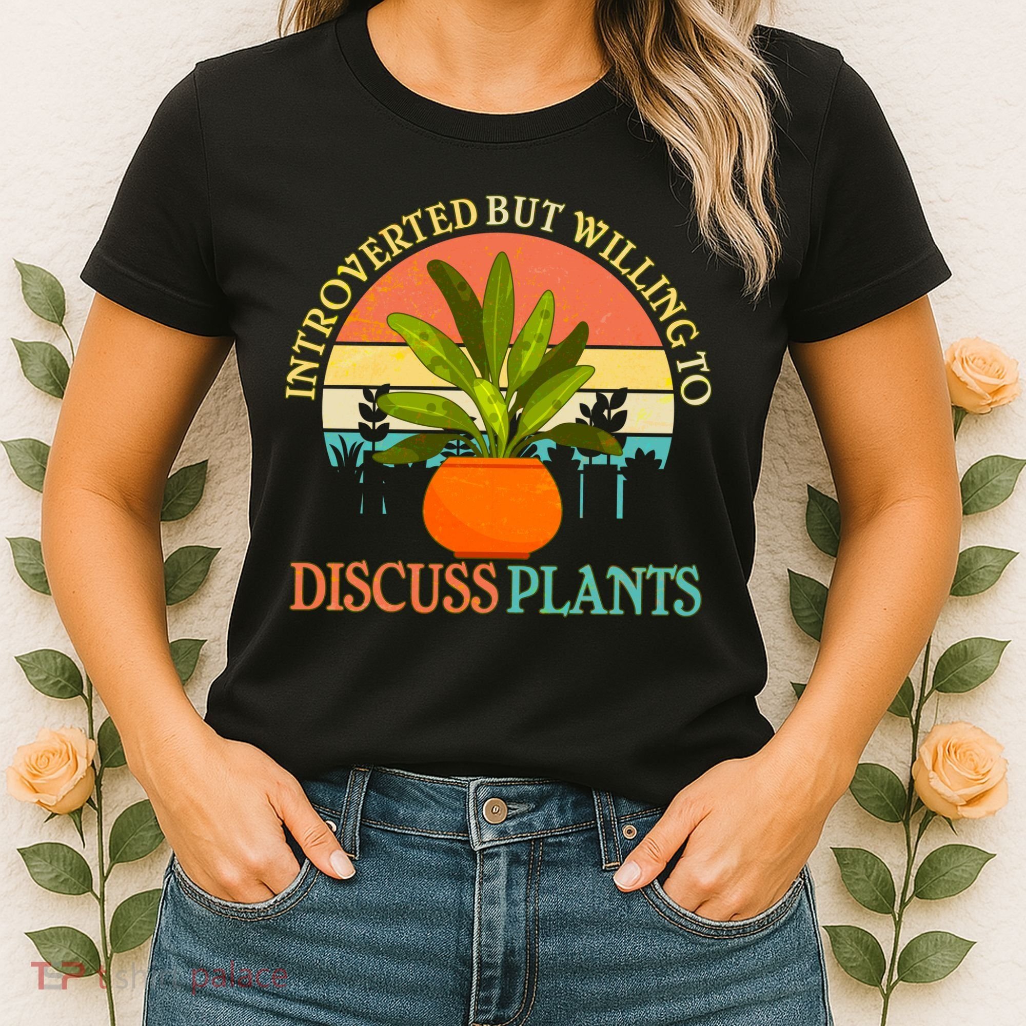 Retro Introverted But Willing To Discuss Plants Women's T-Shirt