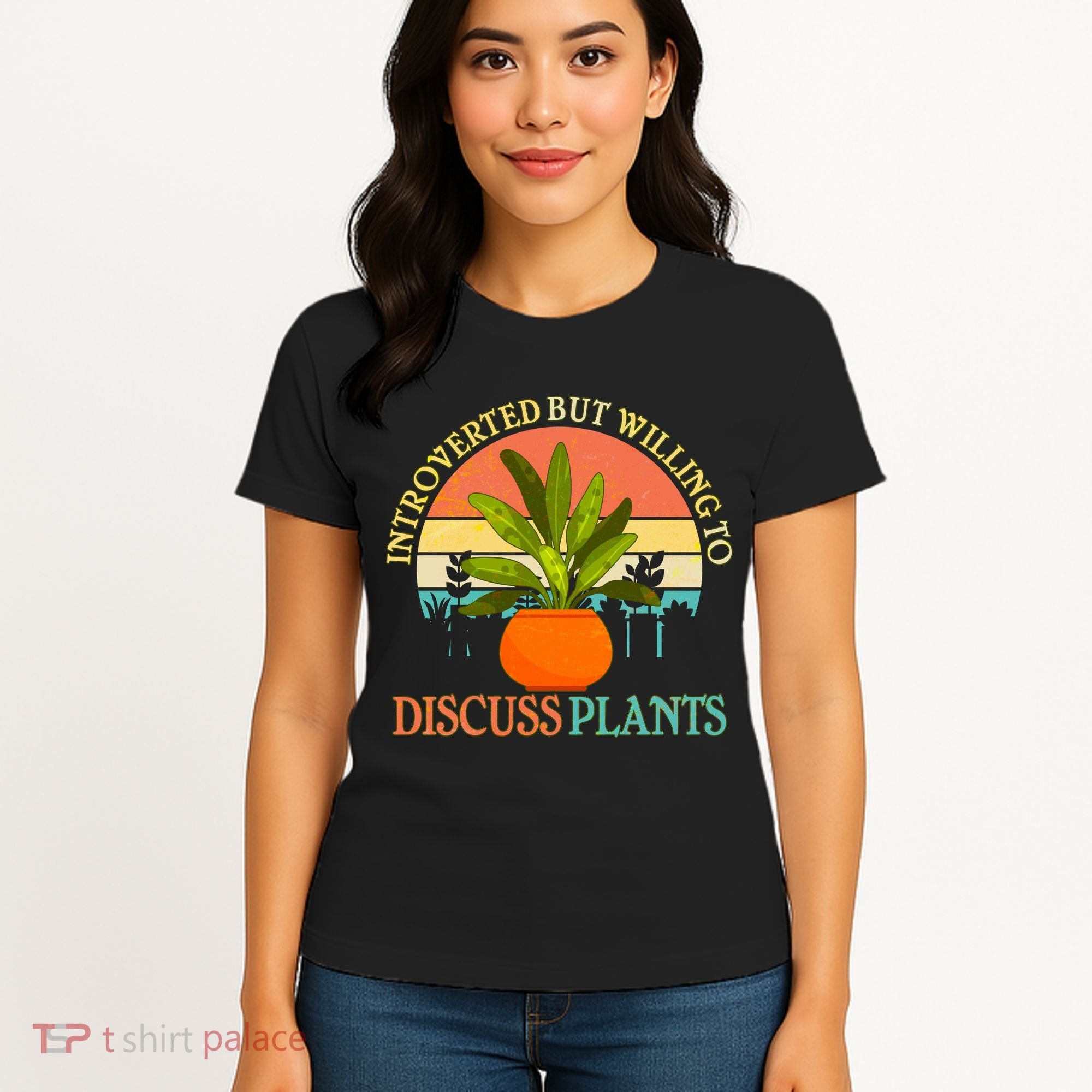 Retro Introverted But Willing To Discuss Plants Women's T-Shirt