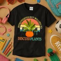 Retro Introverted But Willing To Discuss Plants Kids T-Shirt thumb 3