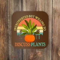 Retro Introverted But Willing To Discuss Plants Coaster thumb 0