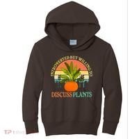 Retro Introverted But Willing To Discuss Plants Kids Hoodie thumb 0