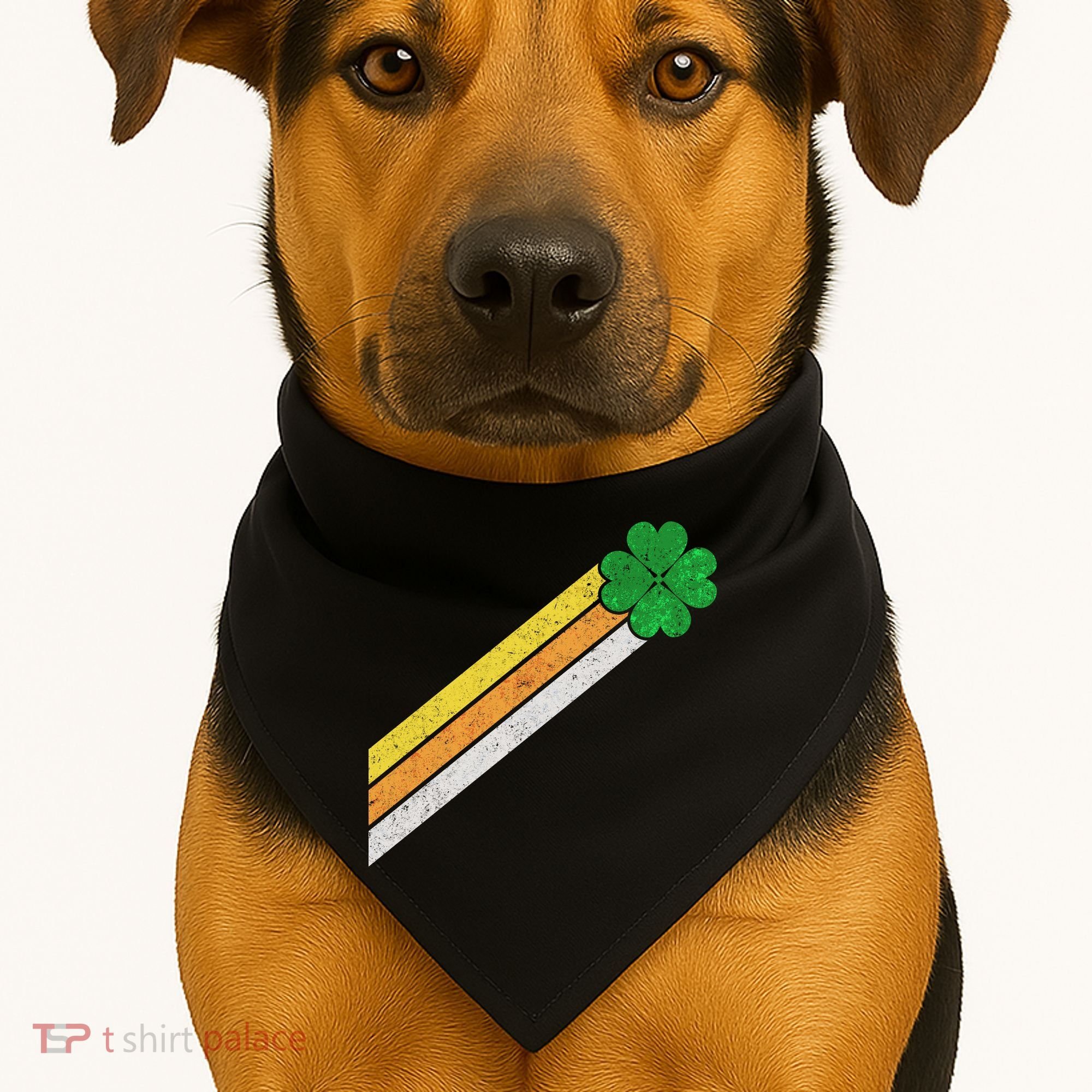 Retro Irish Clover Comet USA-Made Doggie Bandana
