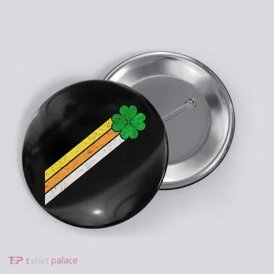 Retro Irish Clover Comet Button