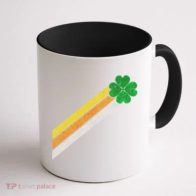 Retro Irish Clover Comet Coffee Mug back