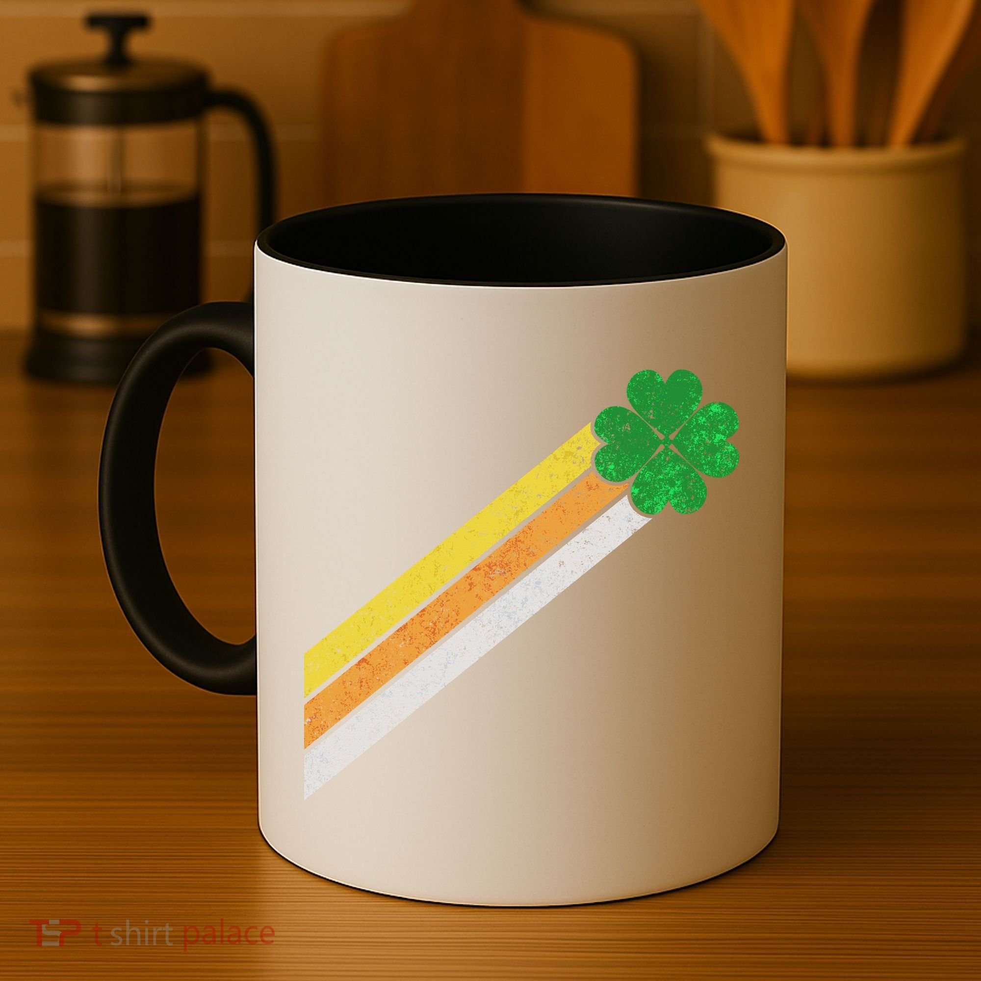 Retro Irish Clover Comet Coffee Mug