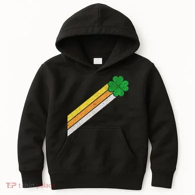 Retro Irish Clover Comet Kids Hoodie