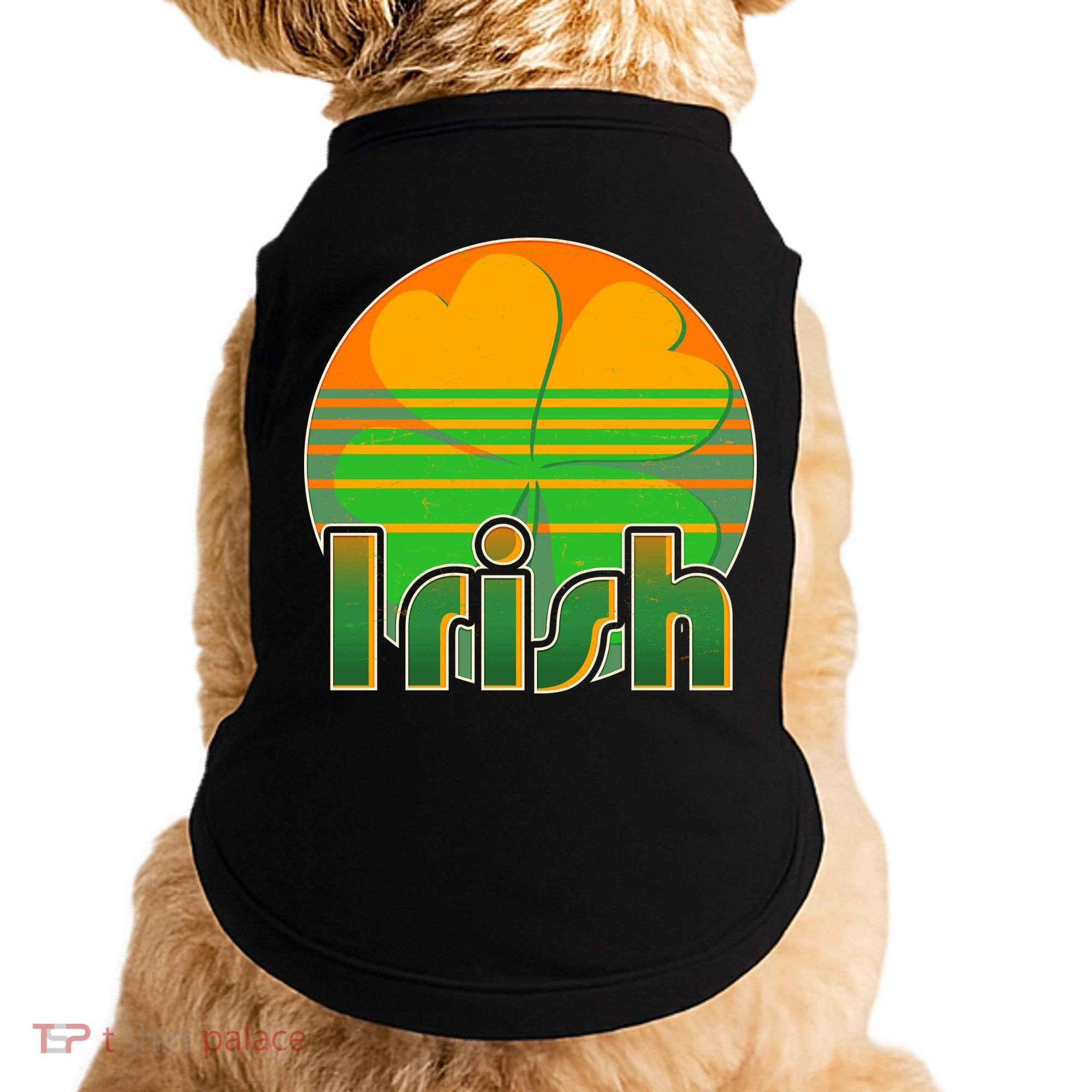 Retro Irish Shamrock Emblem Doggie Tank