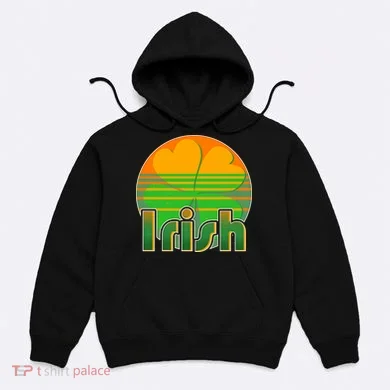 Retro Irish Shamrock Emblem Hoodie