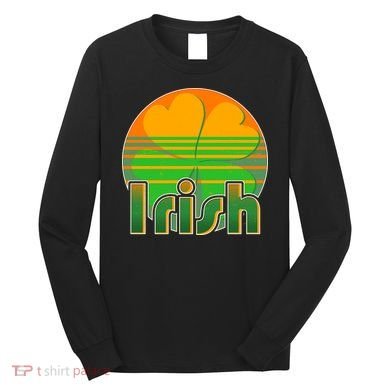 Retro Irish Shamrock Emblem Long Sleeve Shirt