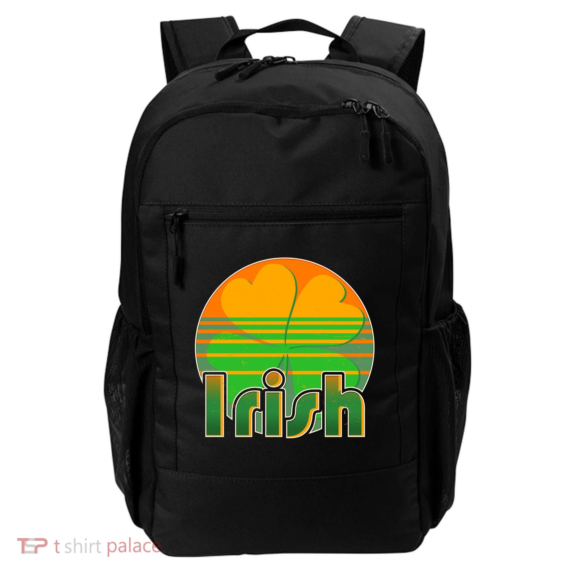 Retro Irish Shamrock Emblem Backpack