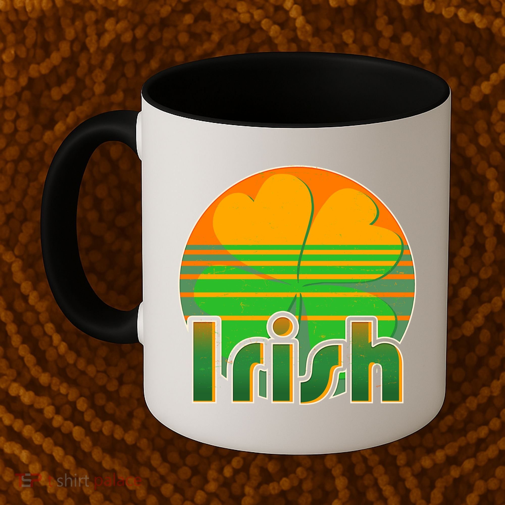 Retro Irish Shamrock Emblem Coffee Mug
