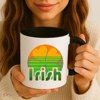 Retro Irish Shamrock Emblem Coffee Mug thumb 3