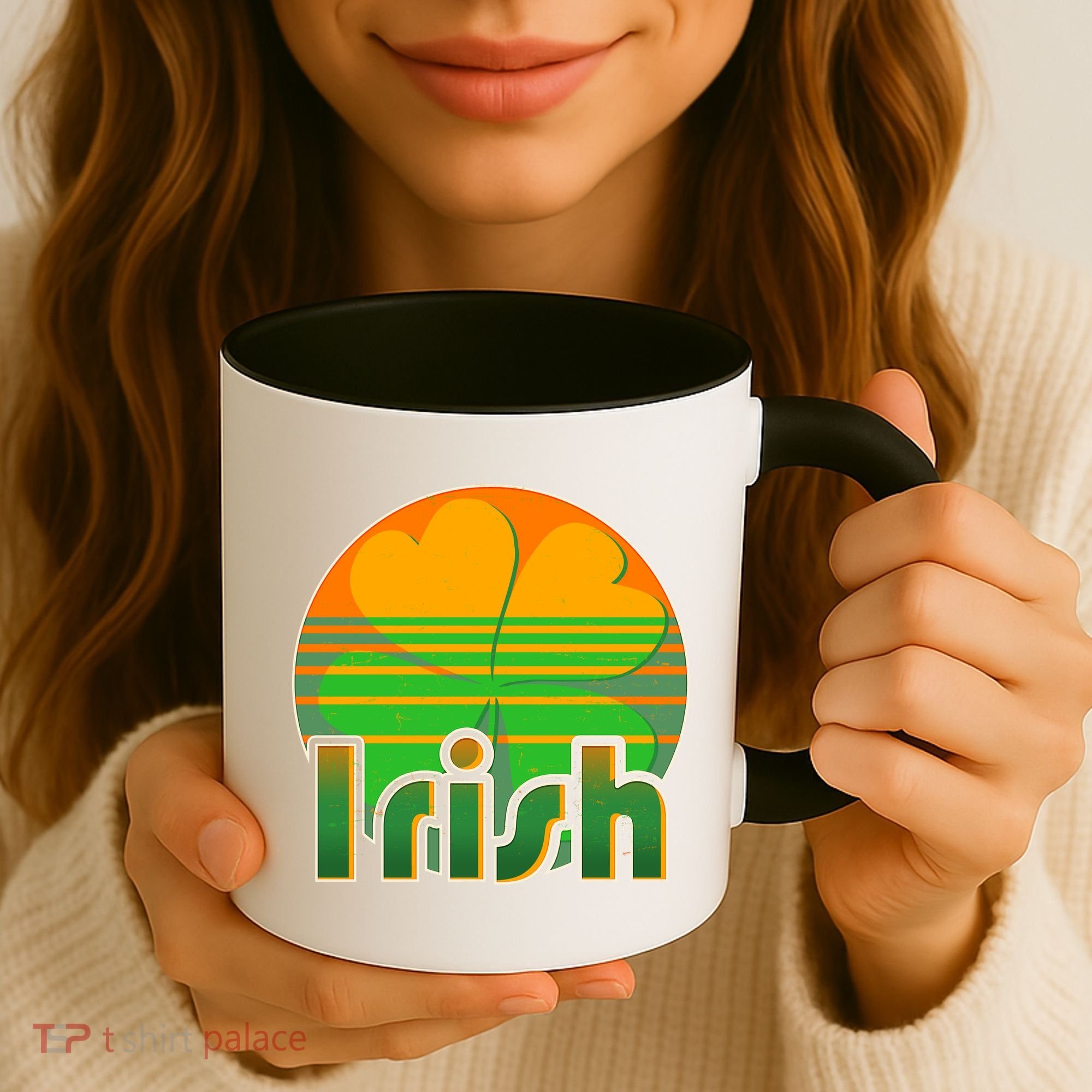 Retro Irish Shamrock Emblem Coffee Mug