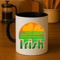 Retro Irish Shamrock Emblem Coffee Mug thumb 4