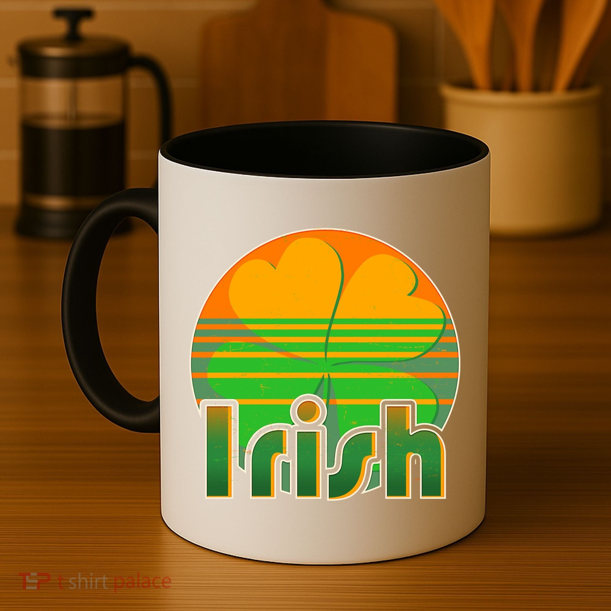 Retro Irish Shamrock Emblem Coffee Mug