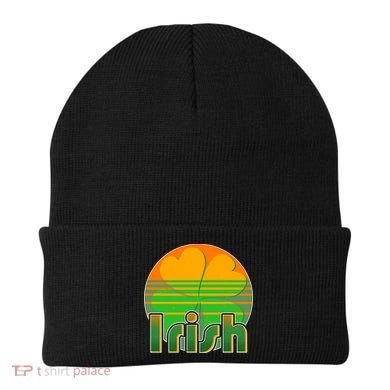 Retro Irish Shamrock Emblem Beanie