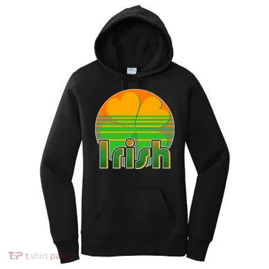 Retro Irish Shamrock Emblem Women's Hoodie