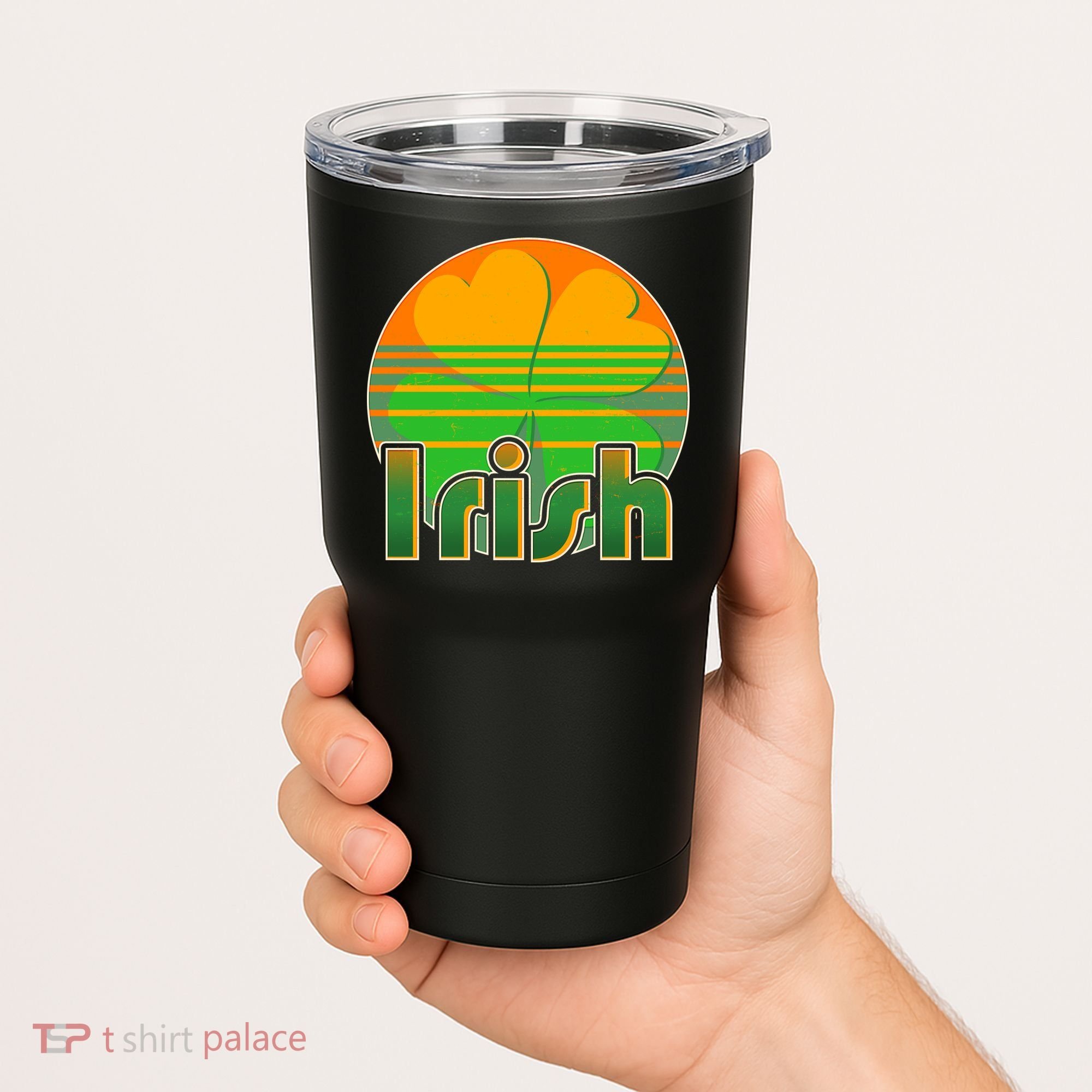 Retro Irish Shamrock Emblem Tumbler