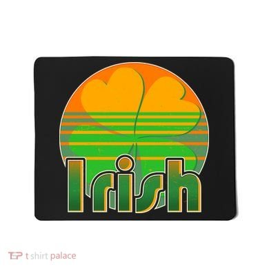 Retro Irish Shamrock Emblem Mousepad
