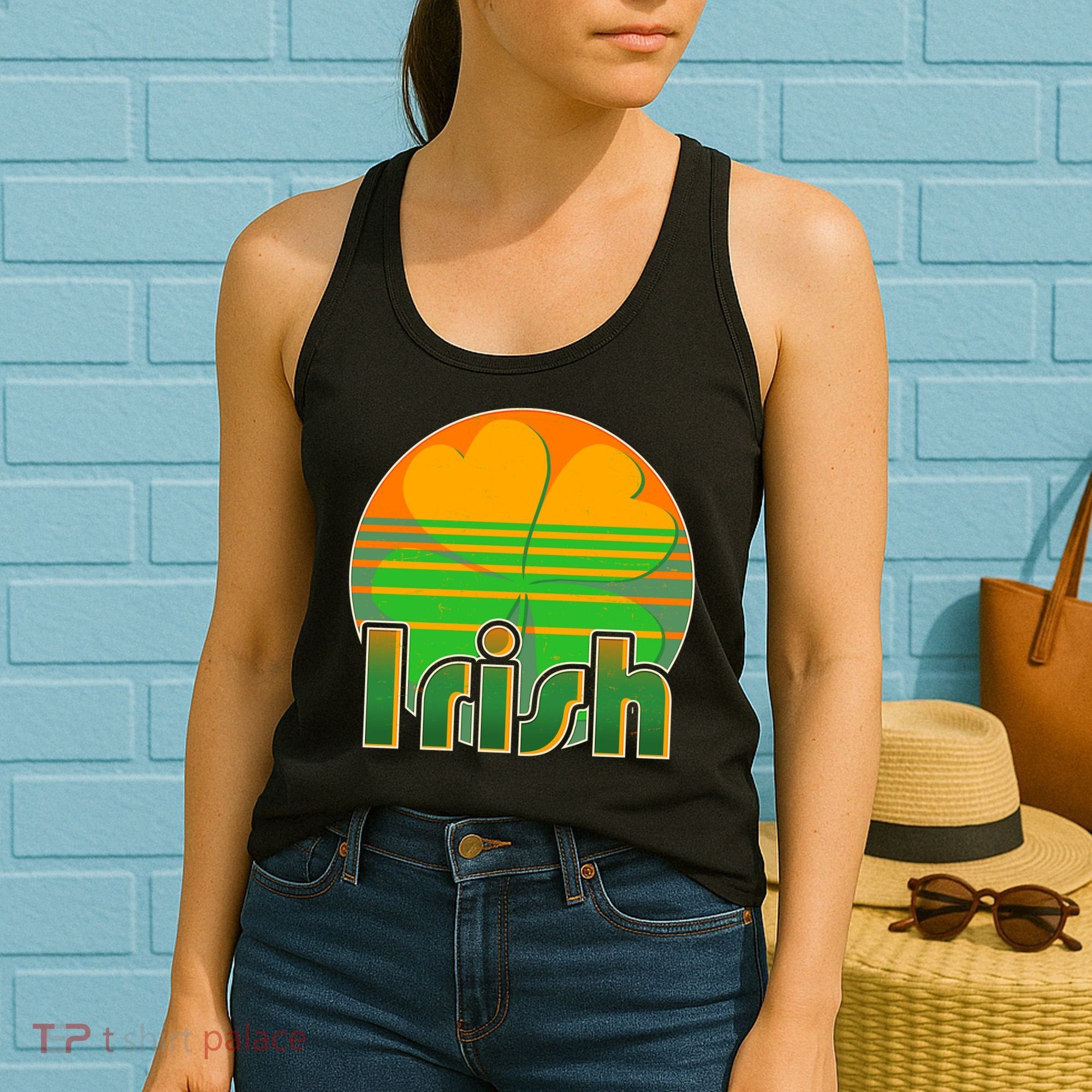 Retro Irish Shamrock Emblem Women's Tank Top