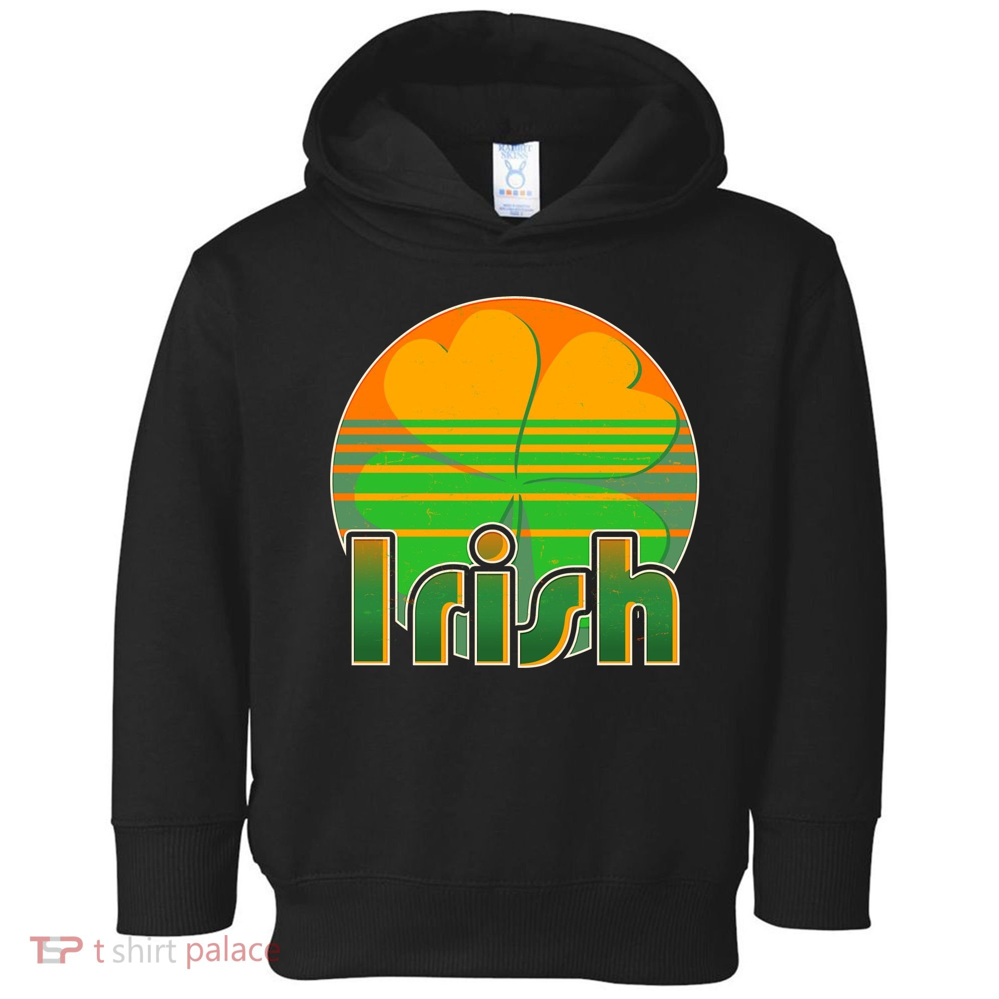 Retro Irish Shamrock Emblem Toddler Hoodie
