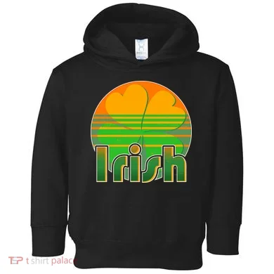 Retro Irish Shamrock Emblem Toddler Hoodie