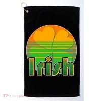 Retro Irish Shamrock Emblem Golf Towel thumb 0