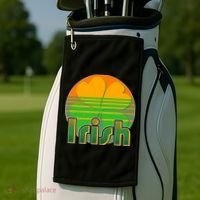 Retro Irish Shamrock Emblem Golf Towel thumb 2
