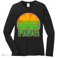 Retro Irish Shamrock Emblem Women's Long Sleeve Shirt thumb 0