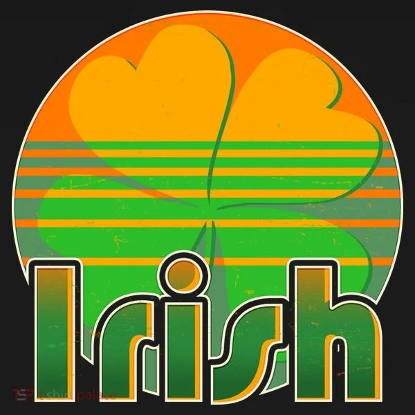 Retro Irish Shamrock Emblem Women's Long Sleeve Shirt