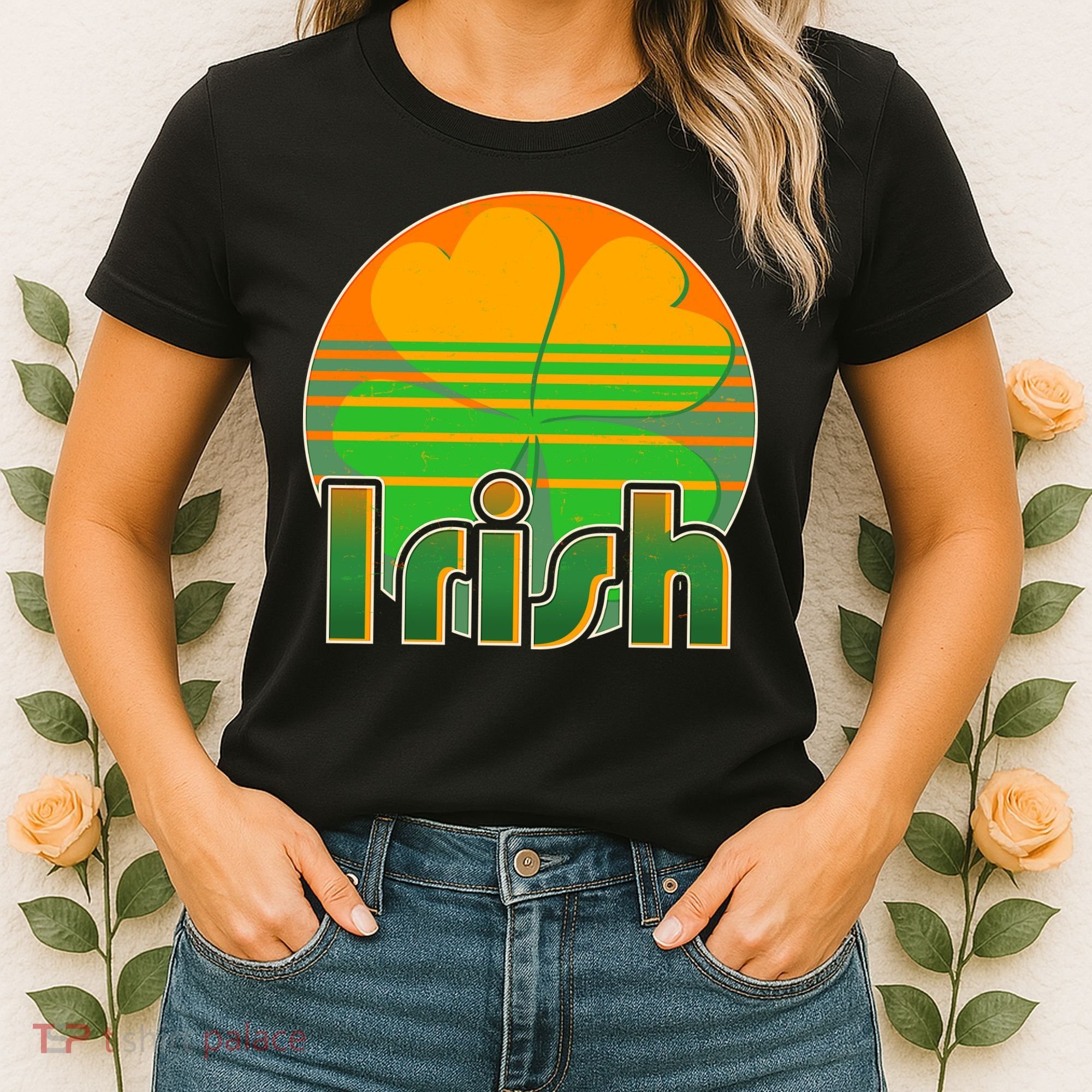 Retro Irish Shamrock Emblem Women's T-Shirt