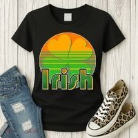 Retro Irish Shamrock Emblem Women's T-Shirt thumb 3