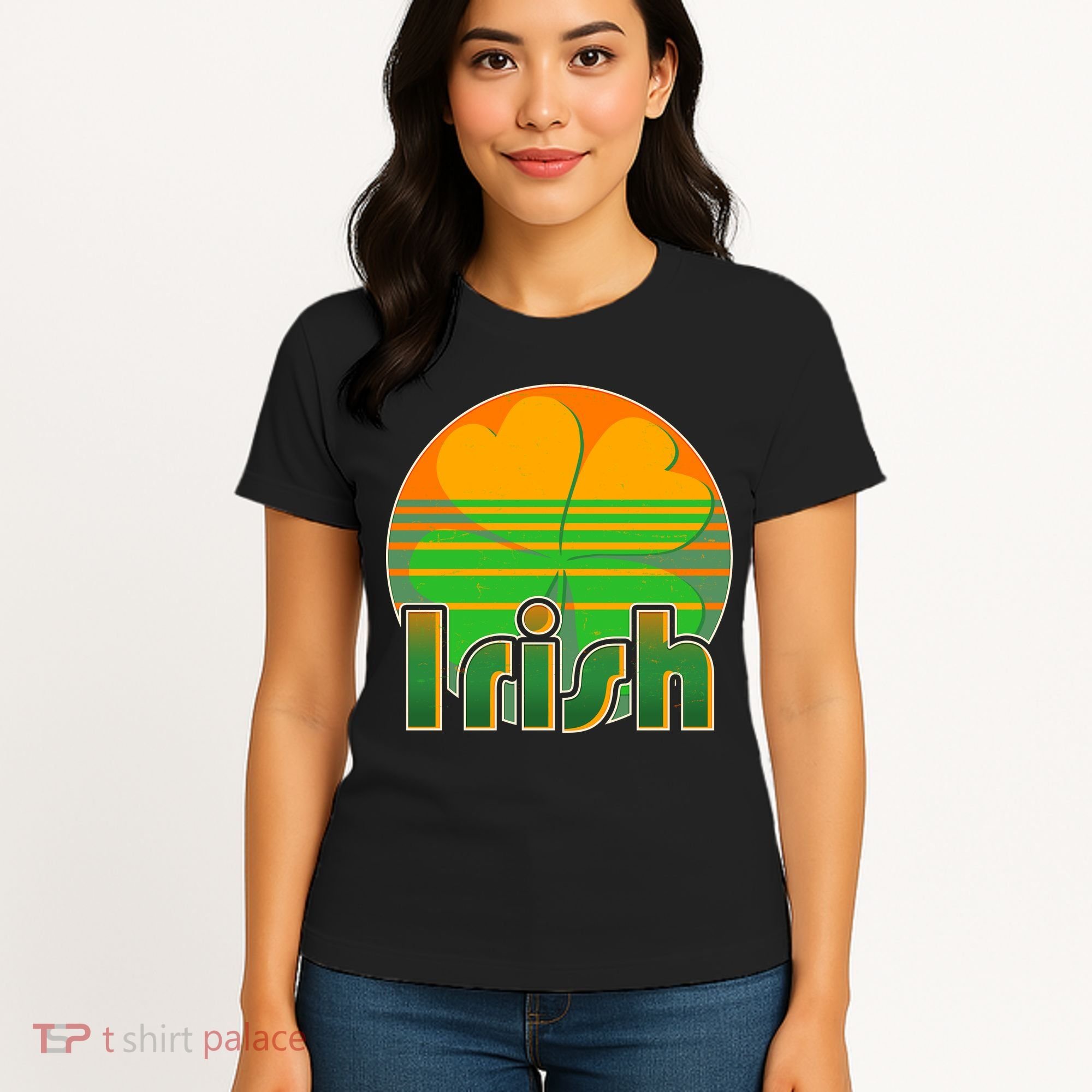 Retro Irish Shamrock Emblem Women's T-Shirt
