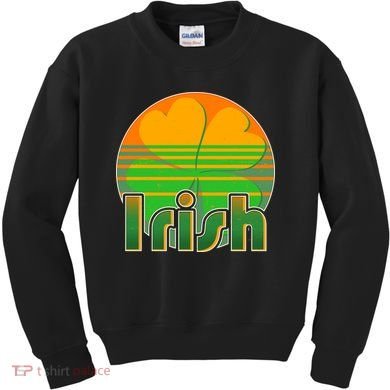 Retro Irish Shamrock Emblem Kids Sweatshirt