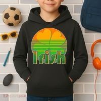 Retro Irish Shamrock Emblem Kids Hoodie thumb 2