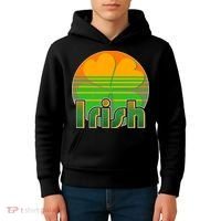 Retro Irish Shamrock Emblem Kids Hoodie thumb 4