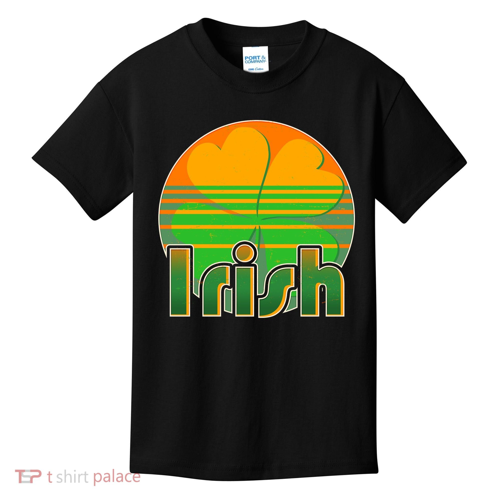 Retro Irish Shamrock Emblem Kids T-Shirt
