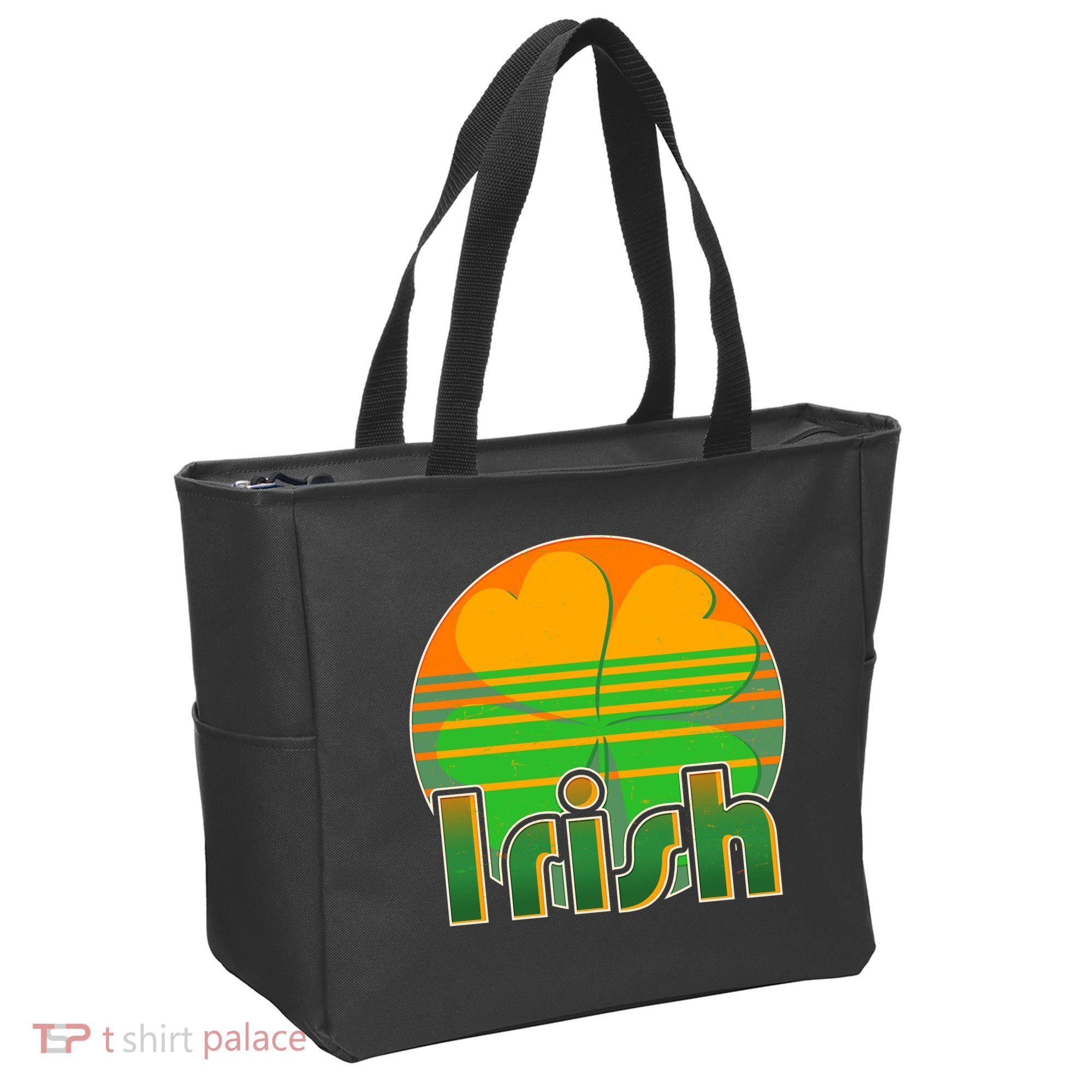 Retro Irish Shamrock Emblem Tote Bag