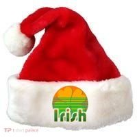 Retro Irish Shamrock Emblem Santa Hat thumb 0