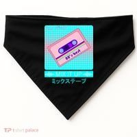 Retro Japanese Vaporwave Mix Tape USA-Made Doggie Bandana thumb 0