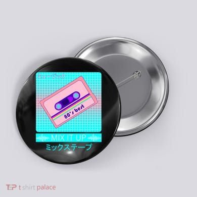 Retro Japanese Vaporwave Mix Tape Button