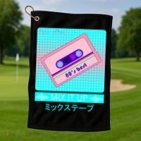 Retro Japanese Vaporwave Mix Tape Golf Towel thumb 1