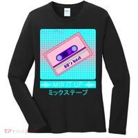 Retro Japanese Vaporwave Mix Tape Women's Long Sleeve Shirt thumb 0