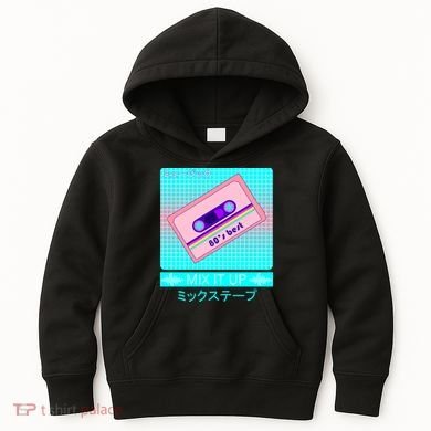 Retro Japanese Vaporwave Mix Tape Kids Hoodie