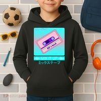Retro Japanese Vaporwave Mix Tape Kids Hoodie thumb 2